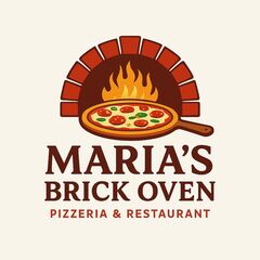 Logo Brick oven with Italian and pizza 